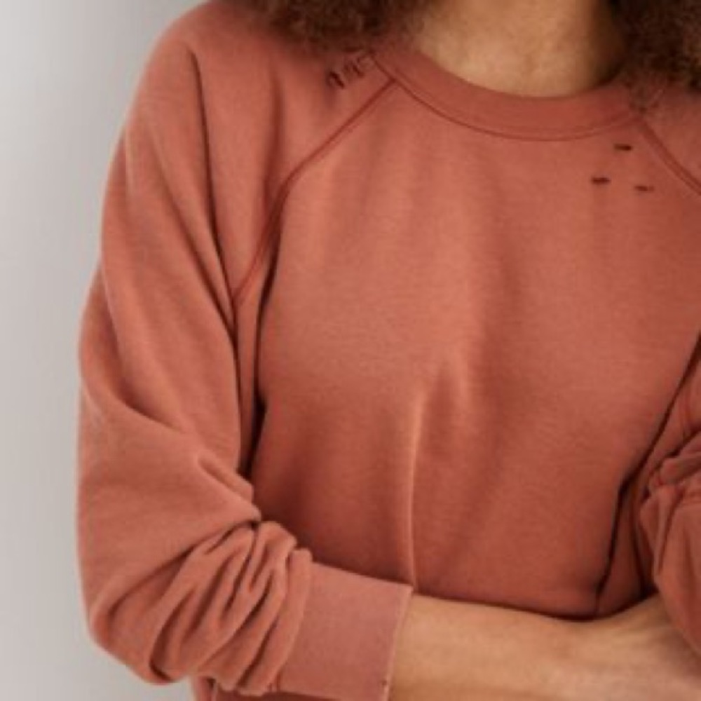 Aerie Sunday Soft Distressed Sweatshirt